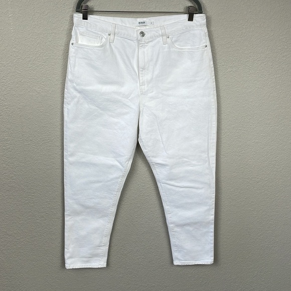 NWT Hudson Bettie Taper Jeans White High Rise Ankle Sz 32 - Picture 3 of 14